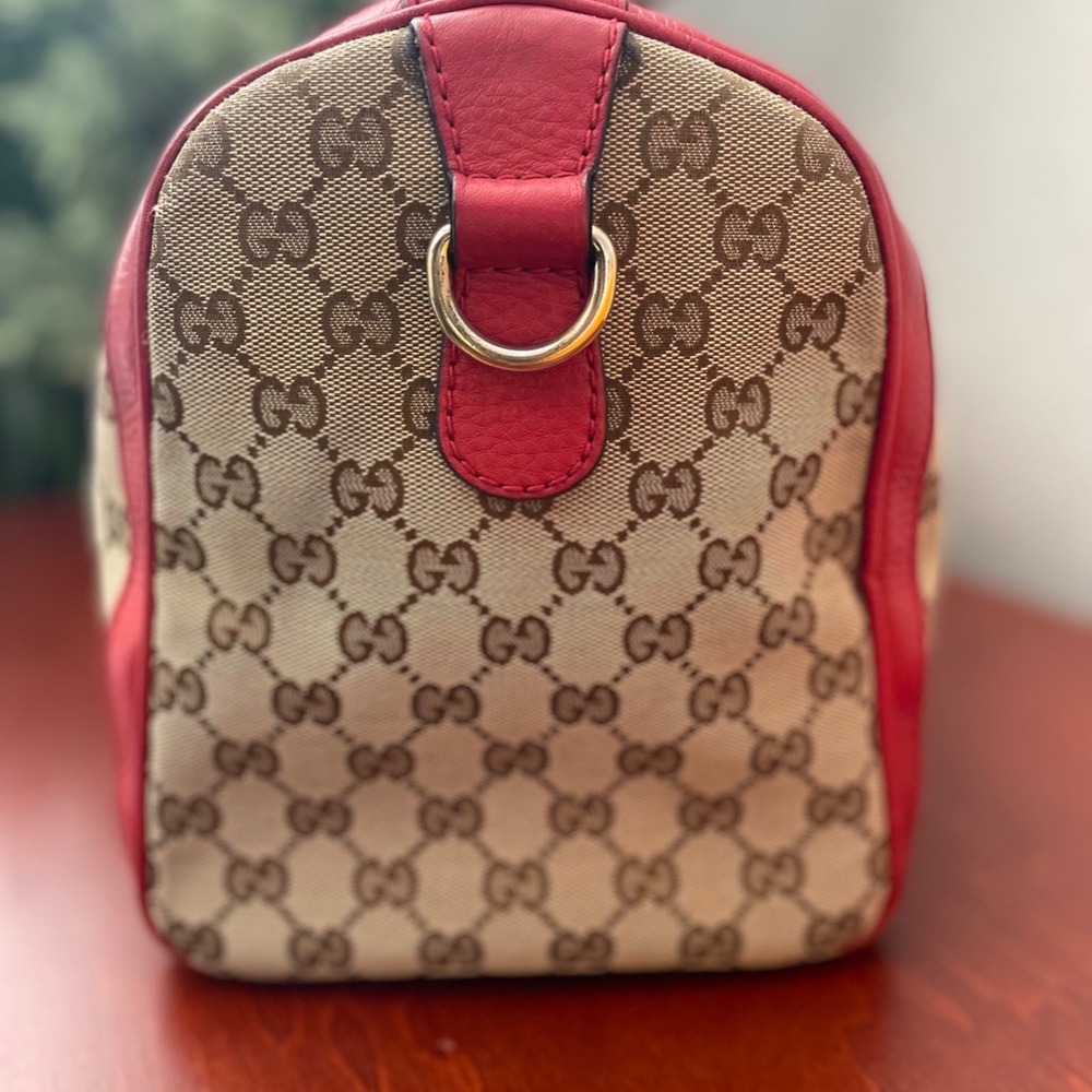 Gucci Boston Red Sherryline 2-way Crossbody Tote - Picture 13 of 15
